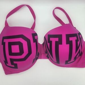Victoria's Secret PINK Everywhere Push Up 36DD rare colorway collegiate letters